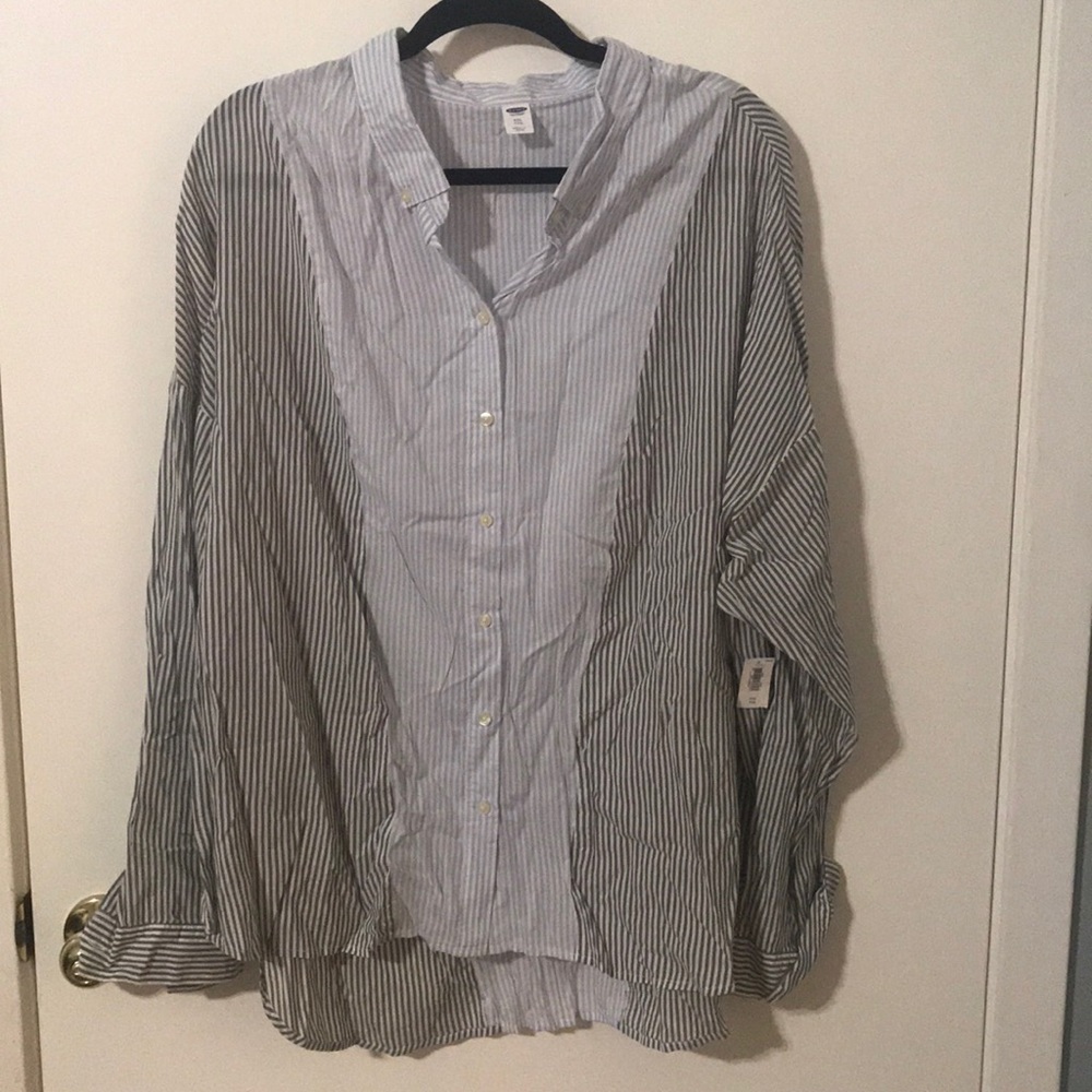 Light Blue and Dark Blue Button Up